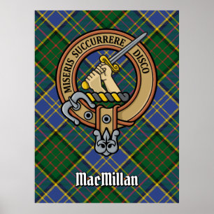 Poster Clan MacMillan Crest sur la chasse Tartan