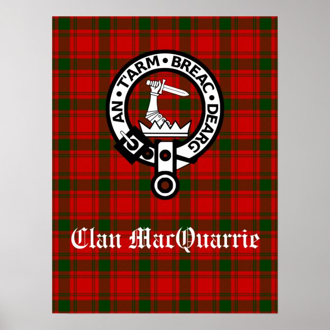 Poster Clan MacQuarrie Tartan et Crest (Devant)