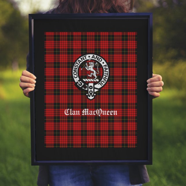 Poster Clan MacQueen Crest Badge & Tartan (Créateur téléchargé)