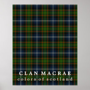 Poster Clan MacRae Couleurs de Tartan écossais