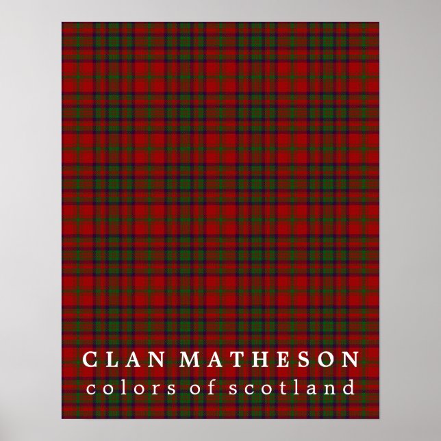 Poster Clan Matheson Couleurs écossaises Tartan (Devant)