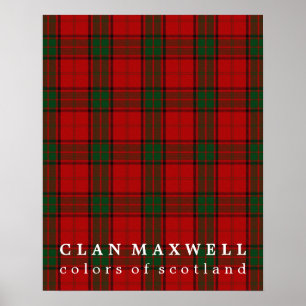Poster Clan Maxwell Couleurs écossaise Tartan