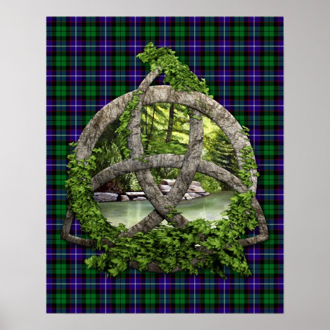 Poster Clan Mitchell Tartan Celtic Trinity (Devant)