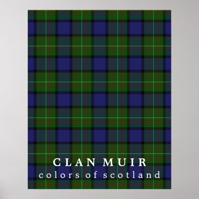 Poster Clan Muir Couleurs écossaises Tartan (Devant)