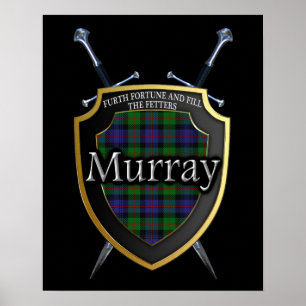 Poster Clan Murray Tartan Bouclier et épées Imprimer