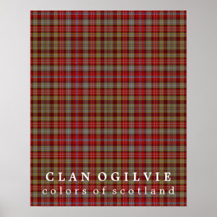 Poster Clan Ogilvie Couleurs écossais Tartan
