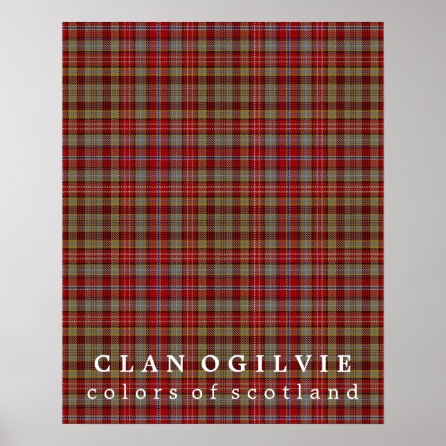 Poster Clan Ogilvie Couleurs écossais Tartan (Devant)