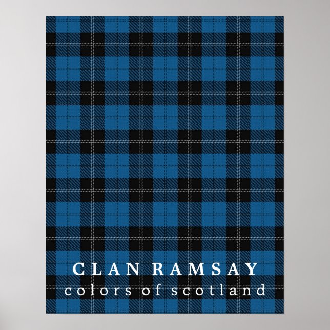 Poster Clan Ramsay Couleurs de Scotland Blue Hunter Tarta (Devant)