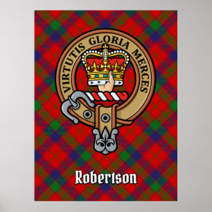Poster Clan Robertson Crest sur Tartan