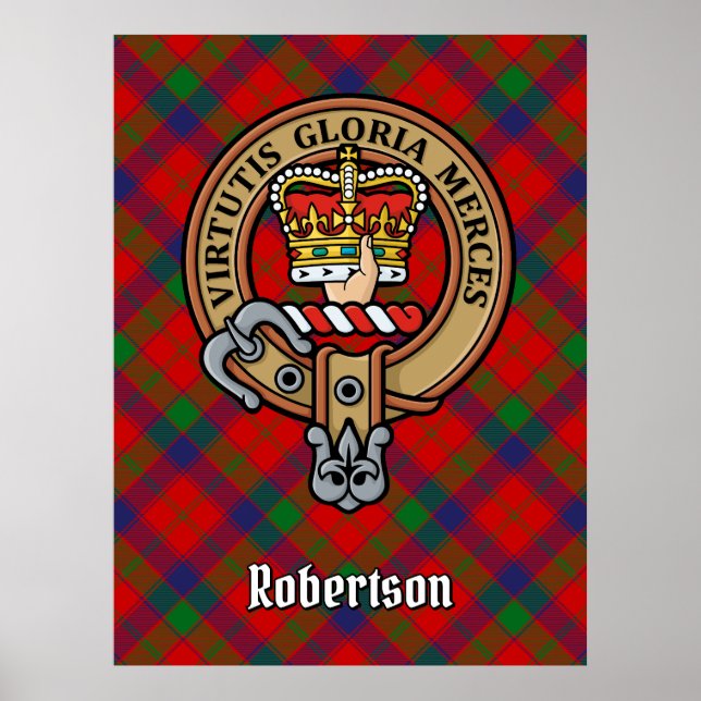 Poster Clan Robertson Crest sur Tartan (Devant)