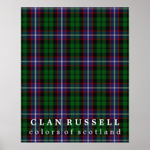 Poster Clan Russell Couleurs d'Ecosse Tartan