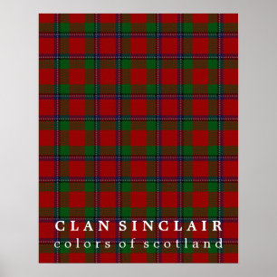 Poster Clan Sinclair Couleurs écossaise Tartan