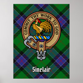 Poster Clan Sinclair Crest sur la chasse Tartan