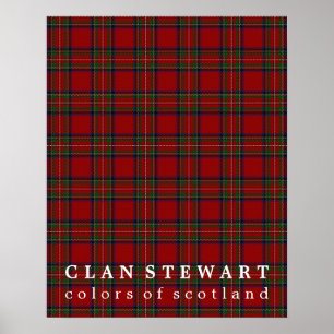 Poster Clan Stewart Colors d'Ecosse Tartan