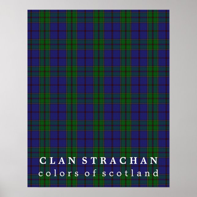 Poster Clan Strachan couleurs écossais Tartan (Devant)