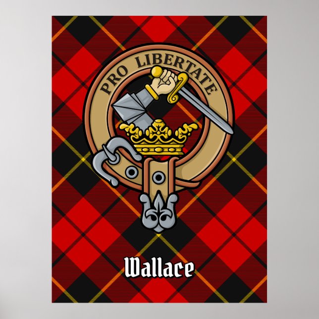 Poster Clan Wallace Crest sur Tartan (Devant)