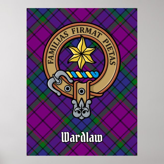Poster Clan Wardlaw Crest sur Tartan (Devant)