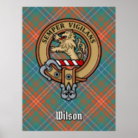 Clan Wilson Crest au-dessus de Tartan antique