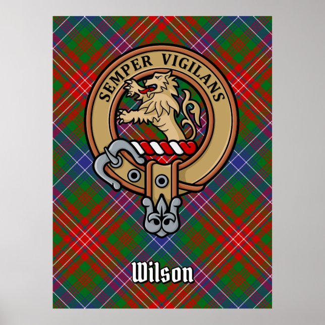 Poster Clan Wilson Crest sur Tartan moderne (Devant)