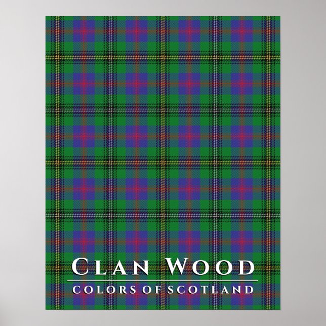 Poster Clan Wood Colours of Scotland Hunter Tartan (Devant)
