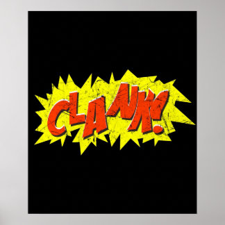 Poster Clank de bande dessinée Super Hero Onomatopoeia