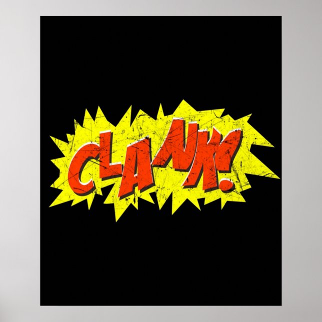 Poster Clank de bande dessinée Super Hero Onomatopoeia (Devant)