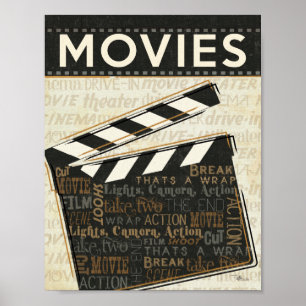 Poster Clappeur de film vintage