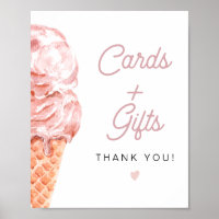 CLARA Carte de crème glacée rétro + Symbole cadeau