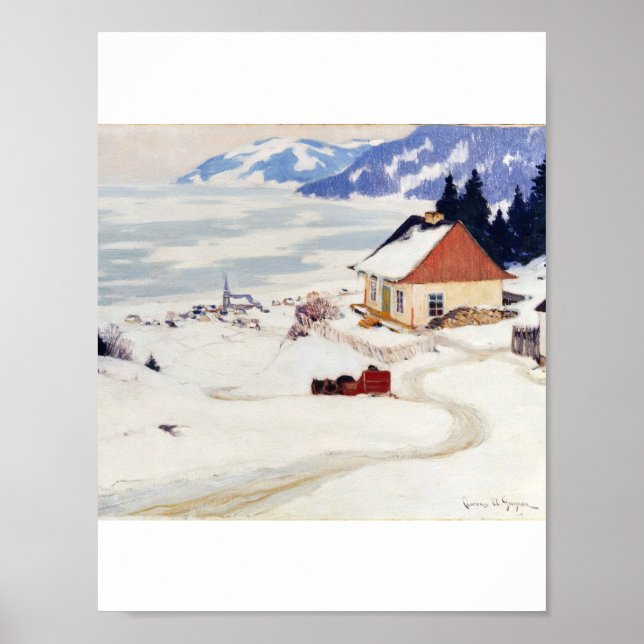 Poster Clarence Gagnon La Carriole rouge (Devant)