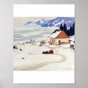 Poster Clarence Gagnon La Charrette rouge