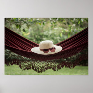 Poster Claret Hammock Sun Casquette Lunettes de soleil Po