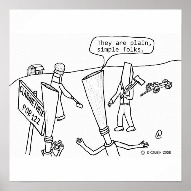 Poster Clarinetville White (Devant)