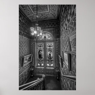 Poster Clark Mansion Verre tendu Escalier - Butte Monta