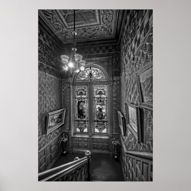 Poster Clark Mansion Verre tendu Escalier - Butte Monta (Devant)