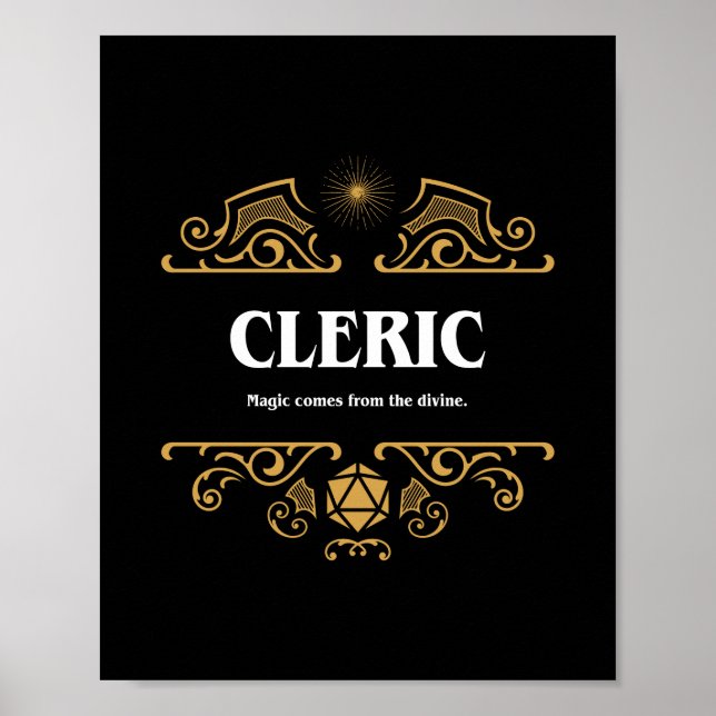 Poster Classe Cleric Jeu RPG Tablett (Devant)
