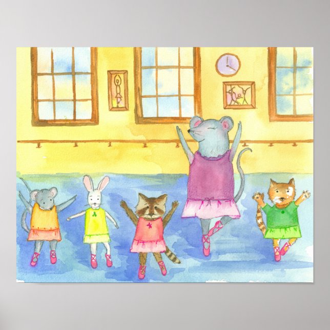 Poster Classe Danse de ballet Animaux (Devant)