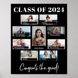 Poster Classe de 2024 personnalisée 8 photo collage gradu