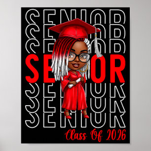 Poster Classe de 2026 Senior 2026 Femmes Noires Filles