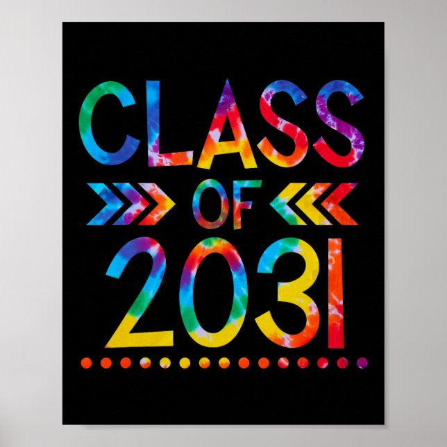 Poster Classe de 2031 - Tie teinture Retour à l'école Cla (Devant)