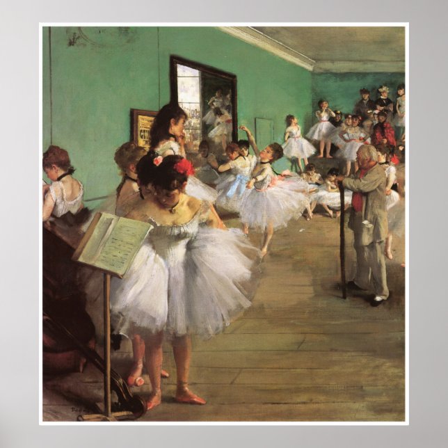 Poster Classe de danse, 1874 - Edgar Degas (Devant)