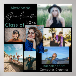 Poster Classe de diplôme de collage photo personnalisé 2