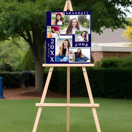 Poster Classe de Faire-part Multi Photo Graduation 2025