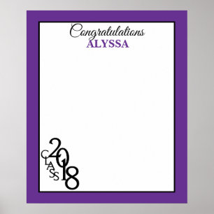 Poster Classe de Graduation 2018 Autograph Keepsaké Purpl