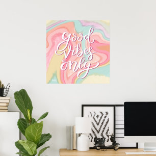Poster Classe Good Vibes uniquement Pastel Inspirivity