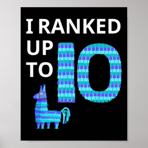 Poster Classé Jusqu'À 10 Jeu Vidéo Anniversaire Llama Piñ