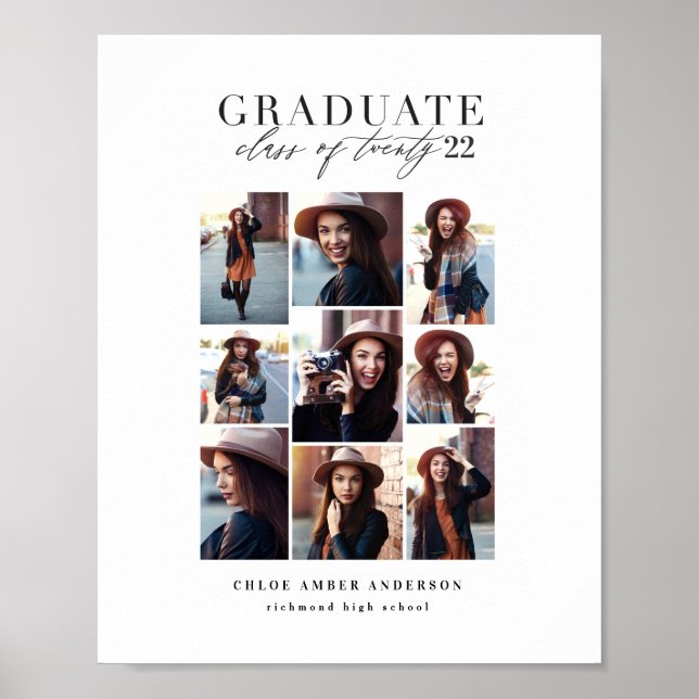 Poster Classe moderne de graduation multi photo (Devant)
