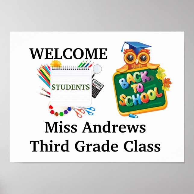 Poster Classe personnalisée d'accueil (Devant)