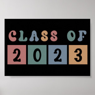 Poster Classe rétro de 2023 collégial diplôme cadeau