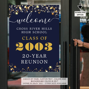 Poster Classe Réunion Année Bienvenue Marine Blue Gold St