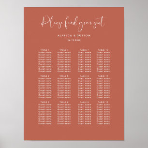 Poster Classement élégant et moderne en argile rouge mari